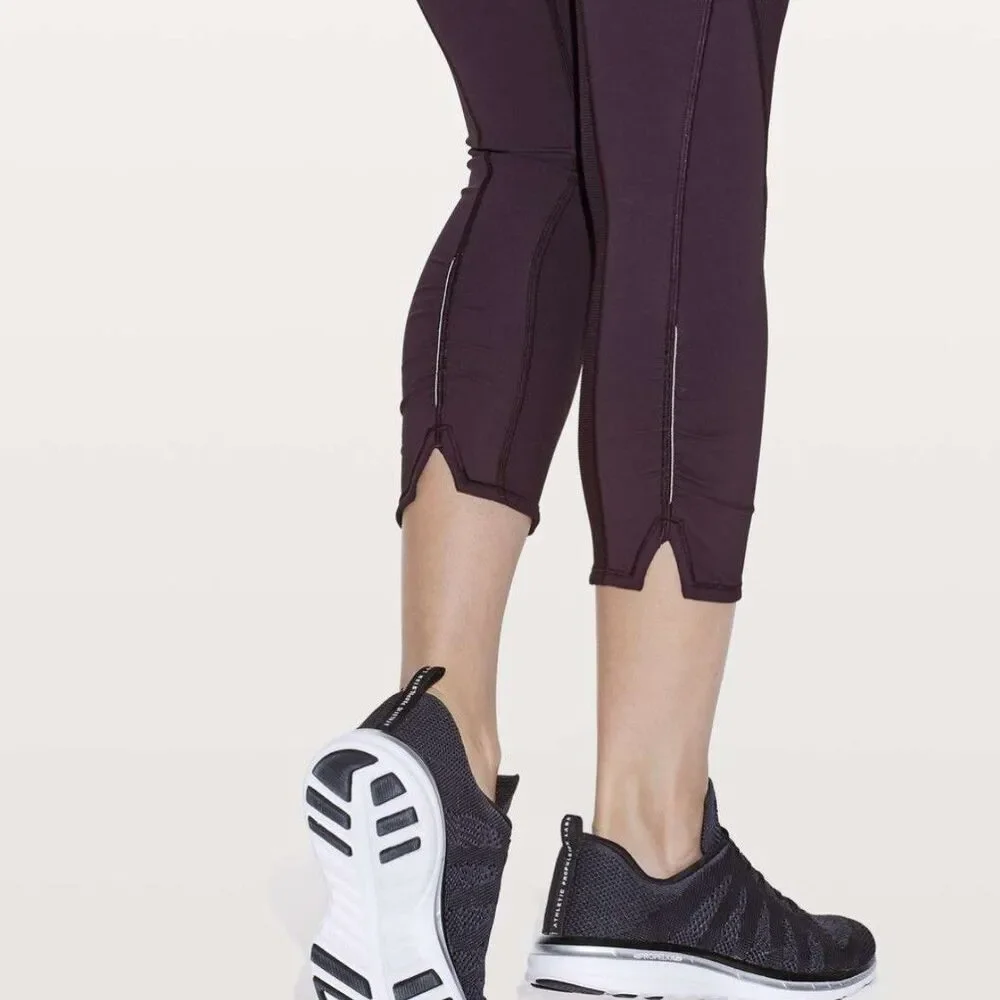 Lululemon On Your Mark Crop Size 2 (23” Inseam) Black Cherry (Burgundy) W6AJFS